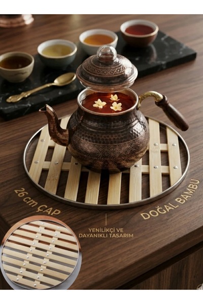 HZL HOME Lüx Büyük Boy Doğal Bambu Tencere Nihalesi, Isıya Dayanıklı Bambu Ni...