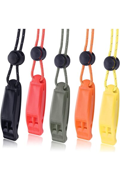 Arabest 4Pcs Emergency Whistles, Loud Shrill Safety Whistle with Reflective L...