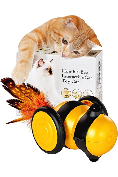 Arabest Humble-Bee Interactive Cat Toy Car, Yellow