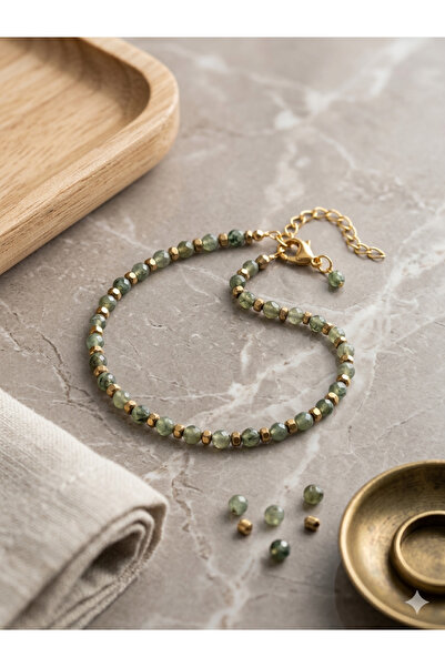 Zihintaşı Atölyesi Moss Stone 4mm Handmade Natural Stone Bracelet