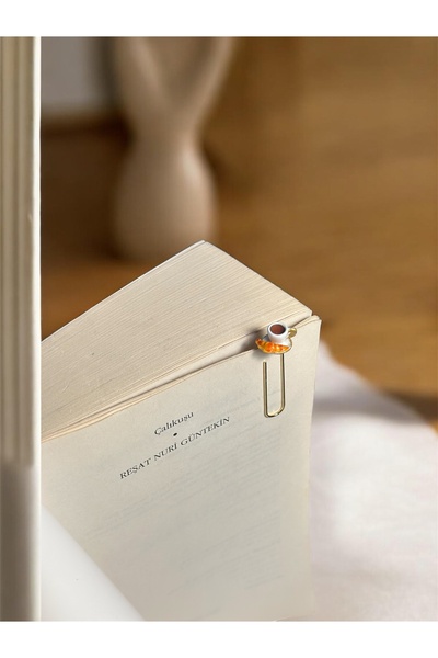 Rika Spolia & Co. Kahve ve Kruvasan Kitap Ayracı (3D Plastik Değildir, Mineli...