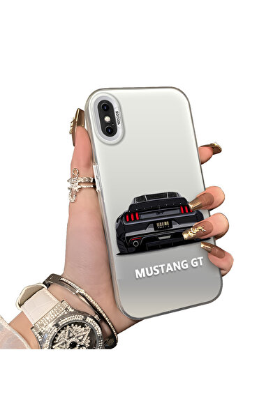 ucuc iPhone X/Xs Compatible Hard Acrylic Back Silicone Edge Lens Protection Case