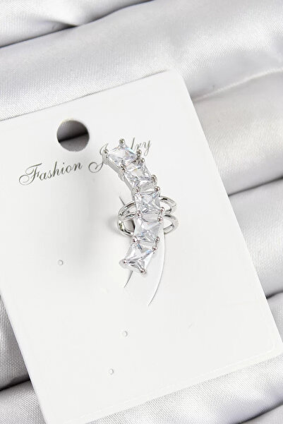 Skygo Brass Zircon Stone Model Silver Color Right Cartilage Earring - Tj-Bkp1...