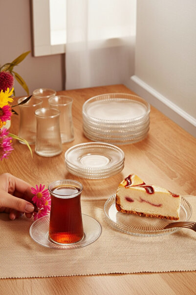 Paşabahçe 18 Parça Harencıya Pasta Takımı| 6 Adet Çay Bardağı 6 Adet Çay Taba...