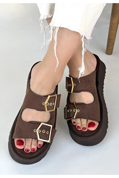 Alfanora Coer Brown Suede Pair Buckled Slipper