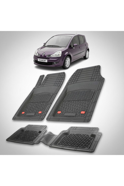 TEAMCAR Πατάκια δαπέδου συμβατά με Renault Modus 2 Μικρό MPV 2008-2012 |   Μαύρο