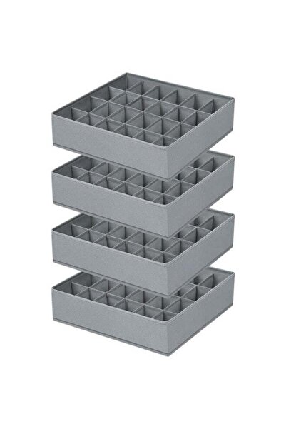 Arabest 4-Pack Sock Organizer, 24-Cell Foldable Underwear Storage Drawer Divi...