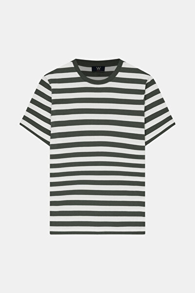 W Collection STANDART KALIP EKRU BİSİKLET YAKA T-SHİRT