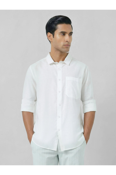 Styli Men White Cotton Relaxed Fit Casual Shirt