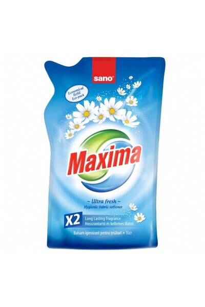 Sano Set of 3 x Maxima Ultra Fresh Fabric Conditioner Refill, 10 Washes, 1 l