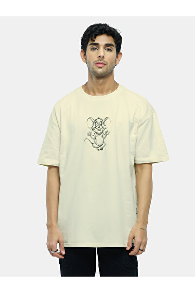 The Souled Store By Styli Cream Jerry Graphic Oversized T-Shirt