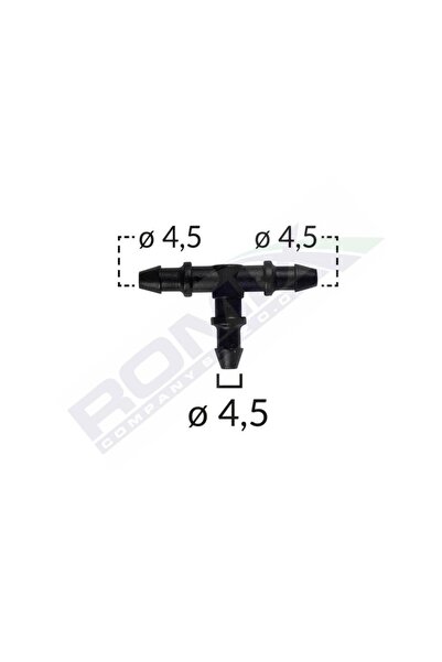 ROMİX Conector Furtun Teu Universal 4.5Mm - Negru Set 10 Buc