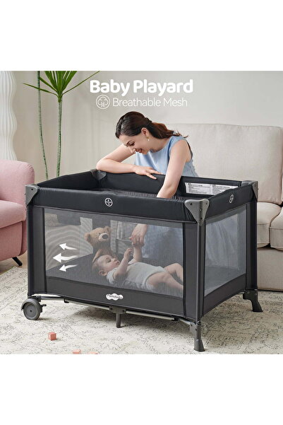 Pamo Babe Lightweight Foldable Travel Playard with Mattress Pad & Carry Bag, ...