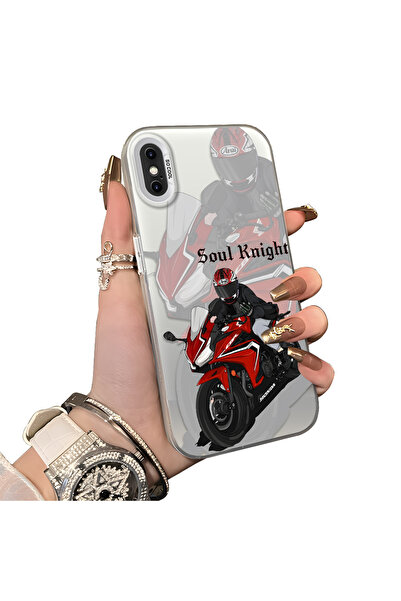 ucuc iPhone X/Xs Compatible Hard Acrylic Back Silicone Edge Lens Protection Case