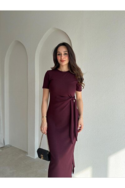 Mooi Butik فستان ليبرون ميدي 9051 - أحمر داكن