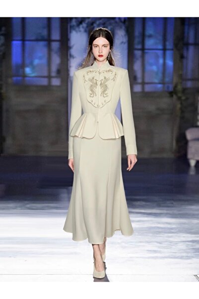 Generic White Crepe skirt and jacket