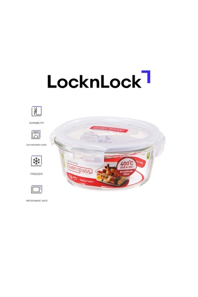 locknlock 650ml Oven Glass Round Container – Durable, Microwave Safe Food Sto...