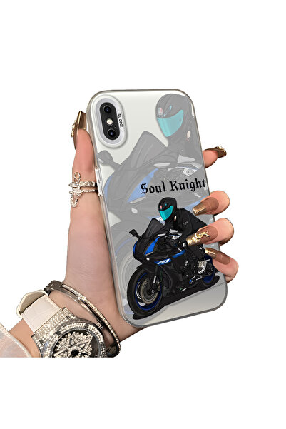 ucuc iPhone X/Xs Compatible Hard Acrylic Back Silicone Edge Lens Protection Case