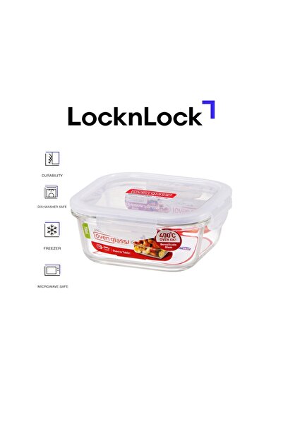 locknlock وعاء زجاجي مربع للفرن سعة 750 مل - حل تخزين طعام متين وآمن للاستخدا...