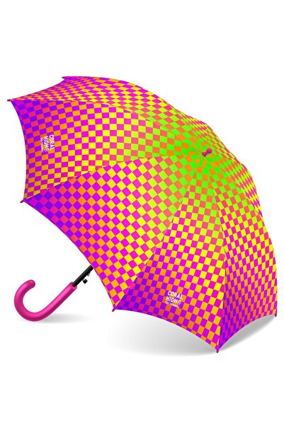 Coral High Kids Neon Renkli Dama Desenli Çocuk Şemsiyesi 36102