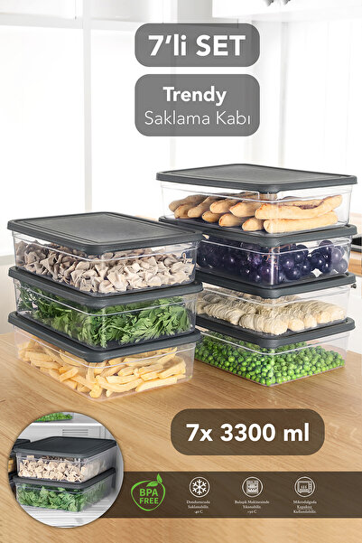 Meleni Home 7 Pieces Rectangular Food Storage Container - Microwave Safe Orga...