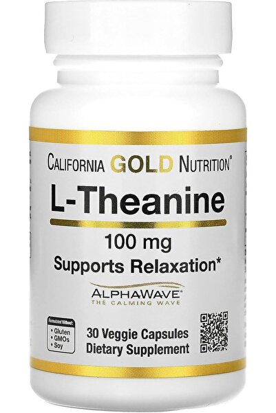 California Gold Nutrition مكمل غذائي ل-ثيانين يحتوي على ألفا ويف 100 ملجم لدع...