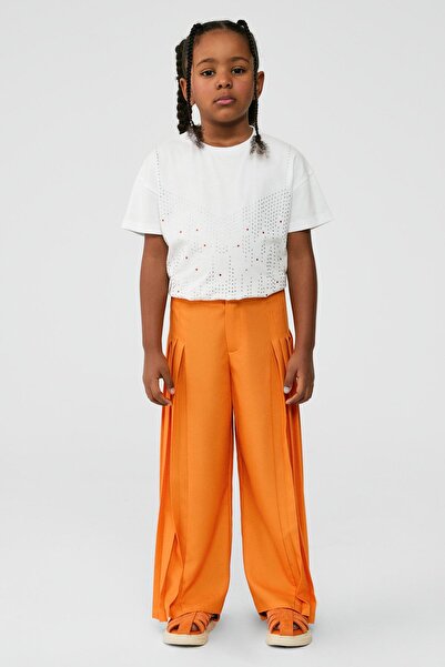 Tyess BG Store Kız Çocuk Turuncu Pantolon