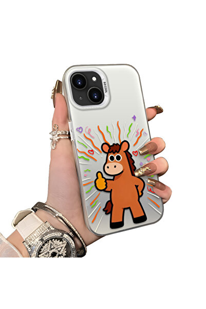 ucuc iPhone 13 Mini Compatible Hard Acrylic Back Silicone Edge Lens Protectio...