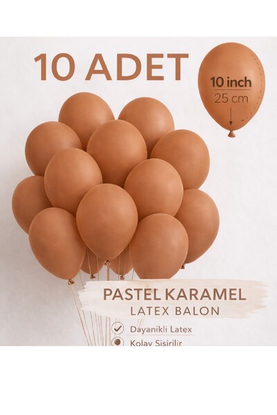 BKMC PARTY 10 Adet Latex Balon 10 İnç Parti Balonu Doğum Günü Süsleme Balonu