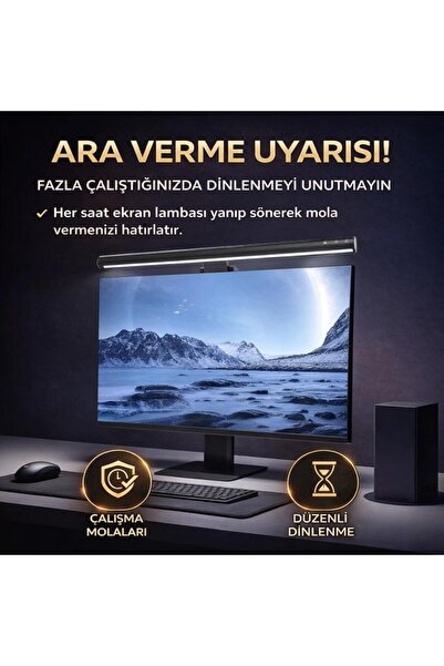 coofbe Alüminyum 50CM Ayarlanabilir Led Monitör Işığı Lambası İ-Wok Kademeli Parlaklık Ayarlı PC Ekr