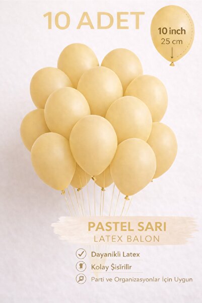 BKMC PARTY 10 Adet Latex Balon 10 İnç Parti Balonu Doğum Günü Süsleme Balonu