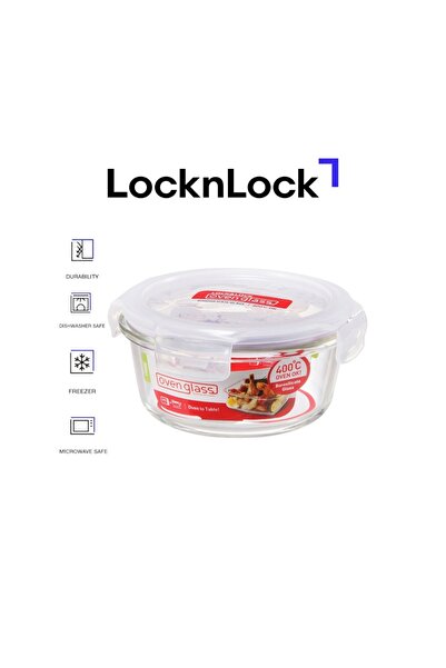 locknlock 380ML Oven Glass Round Container – Durable, Microwave Safe Food Sto...