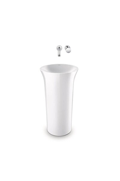 Duravit - Tulip Monoblok Lavabo 50 cm Beyaz (Duvardan Gidere Uygun) OUTLET - 2702500070-