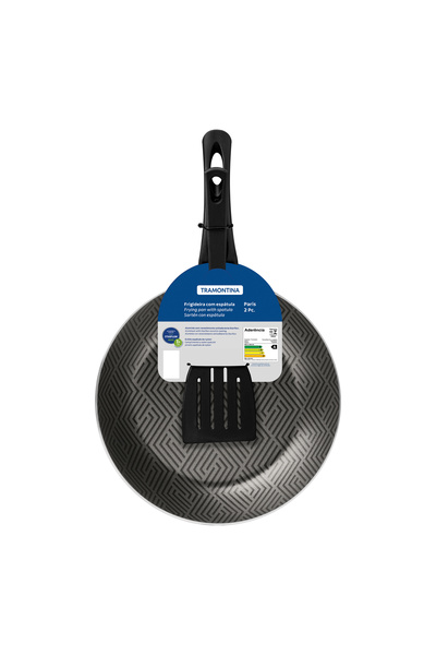 TRAMONTINA Paris Aluminum Frying Pan with Spatula, 1.8 Litre Capacity, 26 cm ...
