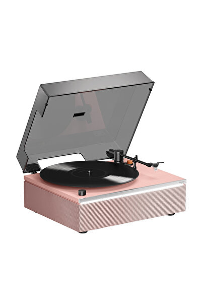 Hym Originals Lumi-S Pembe Dahili Bluetooth Hoparlörlü Retro Pikap Plakçalar