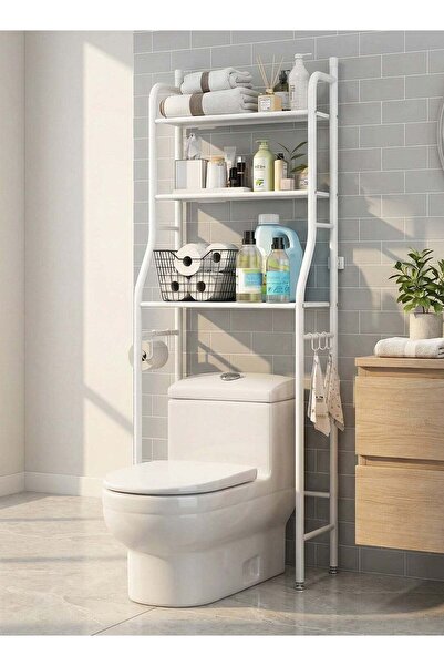 Taimi رف تخزين ثلاثي الطبقات يُعلق فوق المرحاض، 68×25×153 سم، منظم حمام موفر ...