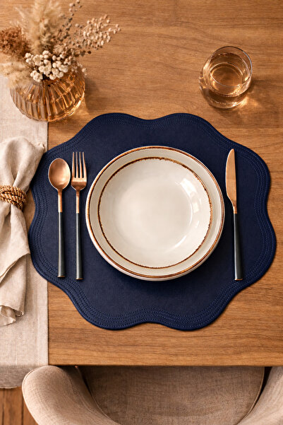 2Ddesign 2 Adet Kahverengi Deri Amerikan Servis/ Supla