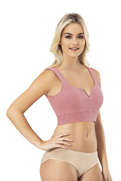 KOTA Combed Cotton Ribbed Knit Women's Padded Bustier Km-6807