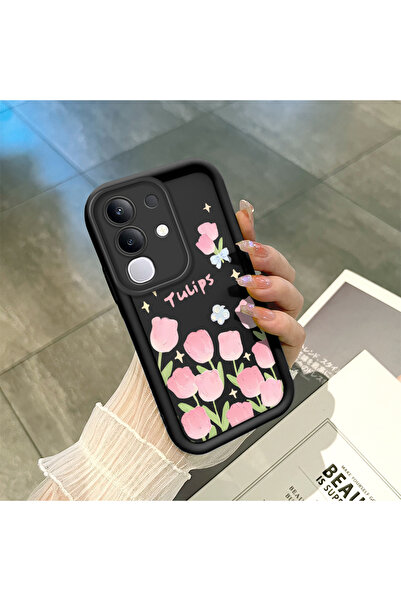 ucuc حافظة سيليكون سوداء متوافقة مع هاتف Vivo Y29 4G مع حماية للكاميرا ضد الص...