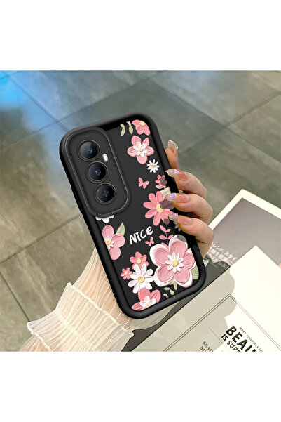 ucuc حافظة سيليكون سوداء متوافقة مع Realme C65 4G مقاومة للصدمات مع حماية للك...