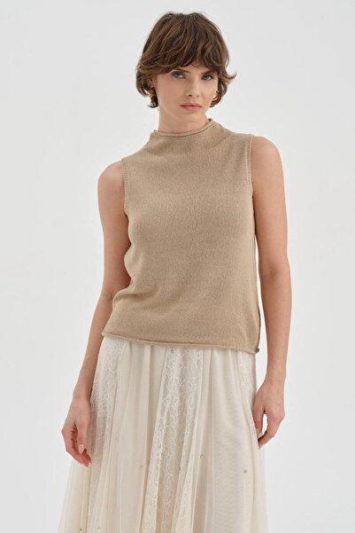 tw3 Γυναικεία αμάνικη μπλούζα με σχέδιο γιακά