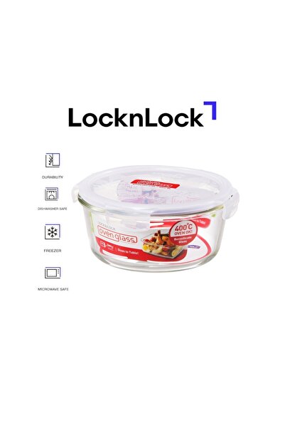 locknlock حاوية زجاجية دائرية للفرن 950 - حل تخزين طعام متين وآمن للاستخدام ف...