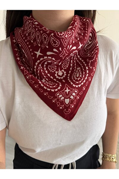 venti design studio Yumuşak Dokulu Kadın Fular - Koyu Kırmızı