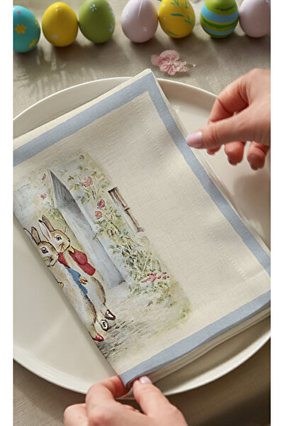 Markaev Easter Rabbits Cotton Piece Napkin Set of 4