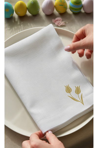 Markaev Ramadan Tulip Cotton Piece 4-Piece Napkin Set