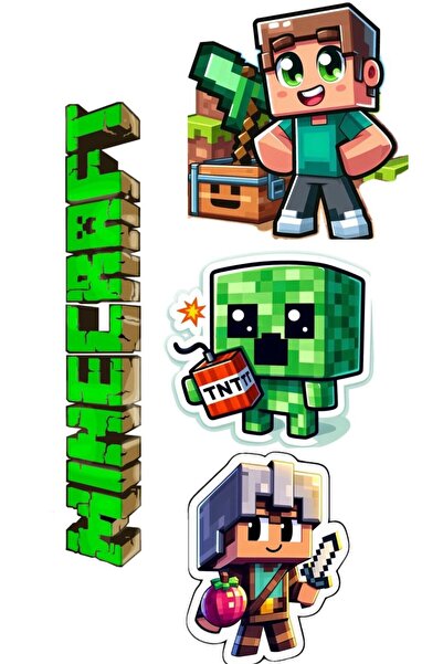 telaşe memuru Minecraft Pasta Süsü - Minecraft Yenilebilir Pasta Resmi ve Yen...