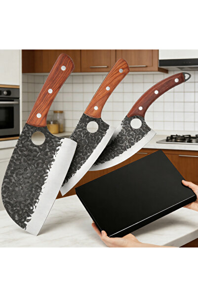 Klyte 3-Piece Meat Cutter Set, Ergonomic Wooden Handle, Handcrafted for Meat ...