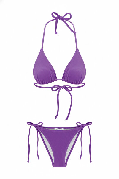 AQUELLA Velvet-Textured Triangle Bikini Set