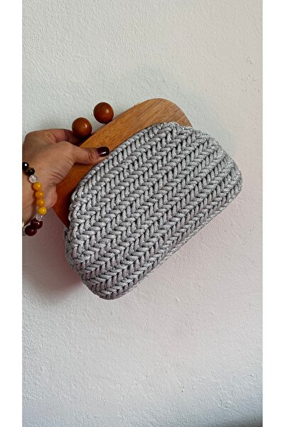 EL YAPIMI AHŞAP BURSLU CLUTCH/PORTFÖY ÇSNTA