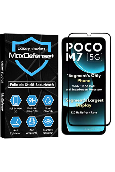 Casey Studios Folie Xiaomi Poco M7, Full Cover 3D, Full Glue, HD, Anti Zgarie...